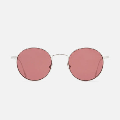 Cutler & Gross 0001 Round Sunglasses-18K White Gold Rhodium