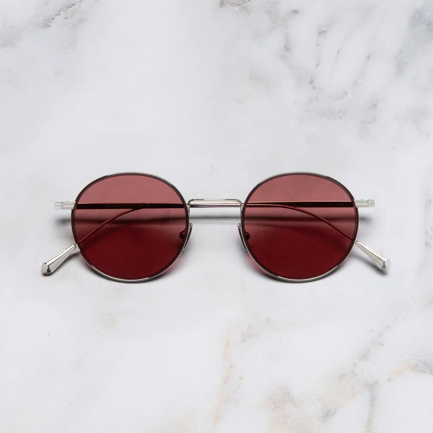 Cutler & Gross 0001 Round Sunglasses-18K White Gold Rhodium