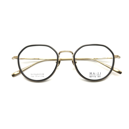 Ma-ji Masatomo MJT-112 COL. 01 — Shirring Gold (Clear Blue Grey) — Eyeglasses by Ma-ji Masatomo - image 1