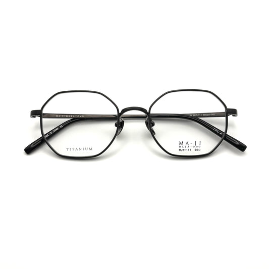 Ma-ji Masatomo MJT-111 COL. 04 — IP Shirring Gunmetal/Black — Eyeglasses by Ma-ji Masatomo - image 1