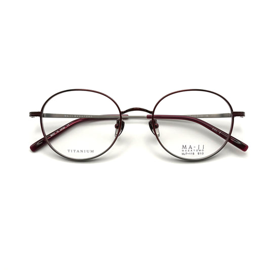 Ma-ji Masatomo MJT-115 COL. 02 — Shirring Grey/Shirring Bordeaux — Eyeglasses by Ma-ji Masatomo - image 1