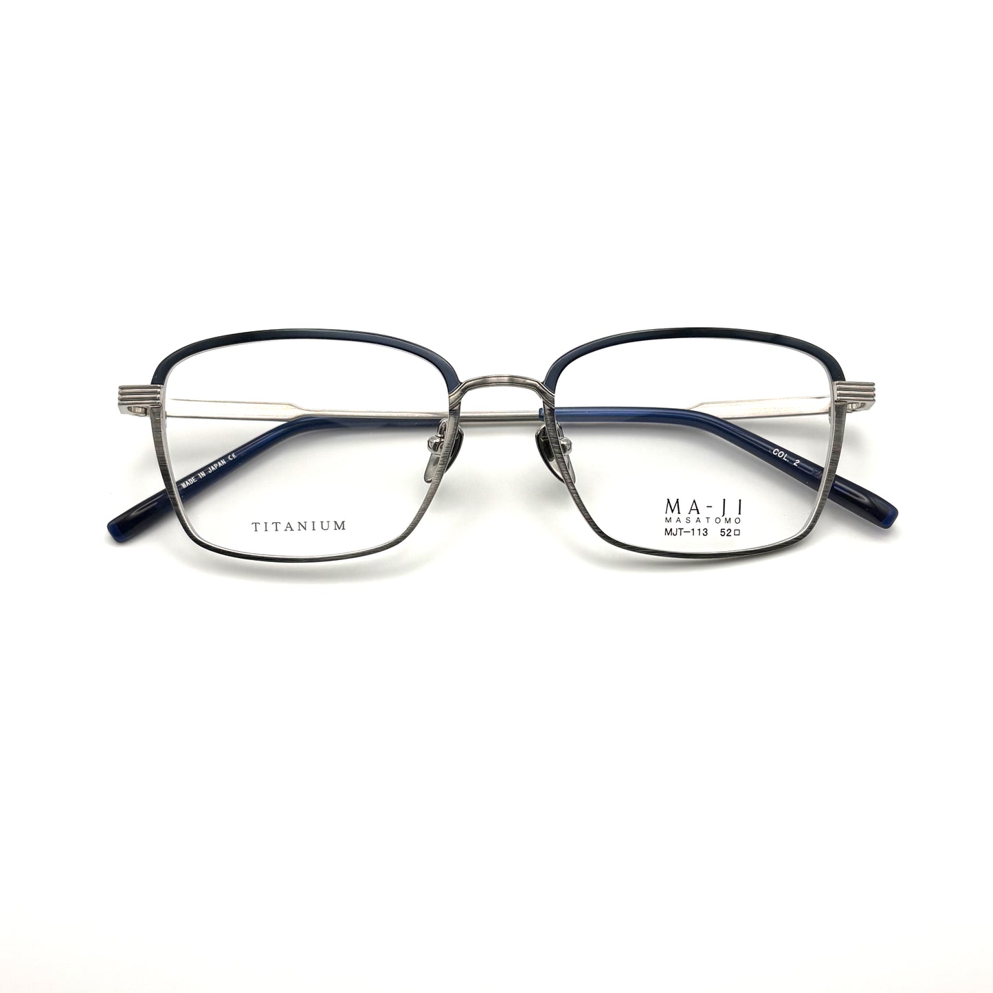 Ma-ji Masatomo MJT-113 COL. 02 — IP Shirring Silver/Shirring Dark Navy
