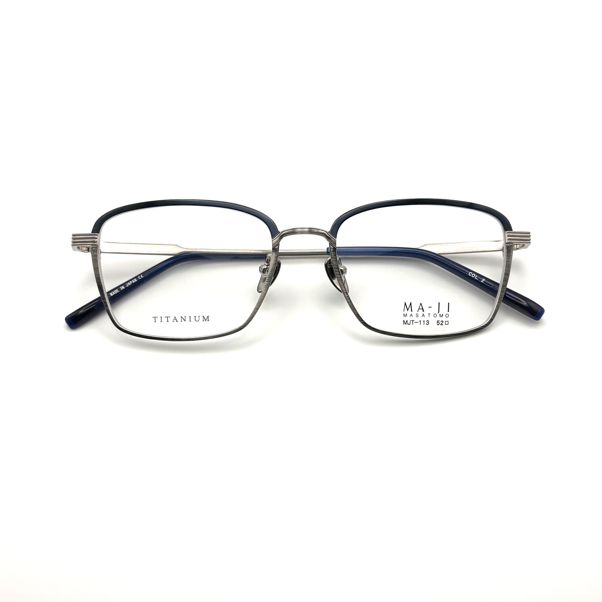 Ma-ji Masatomo MJT-113 COL. 02 — IP Shirring Silver/Shirring Dark Navy