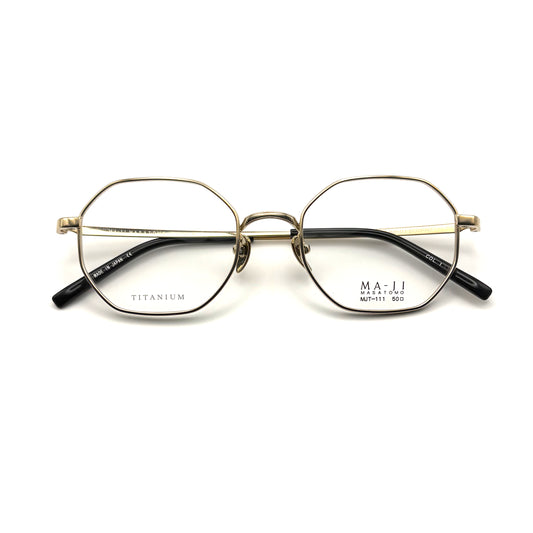Ma-ji Masatomo MJT-111 COL. 01 — IP Gold/Semi-Matte Black — Eyeglasses by Ma-ji Masatomo - image 1