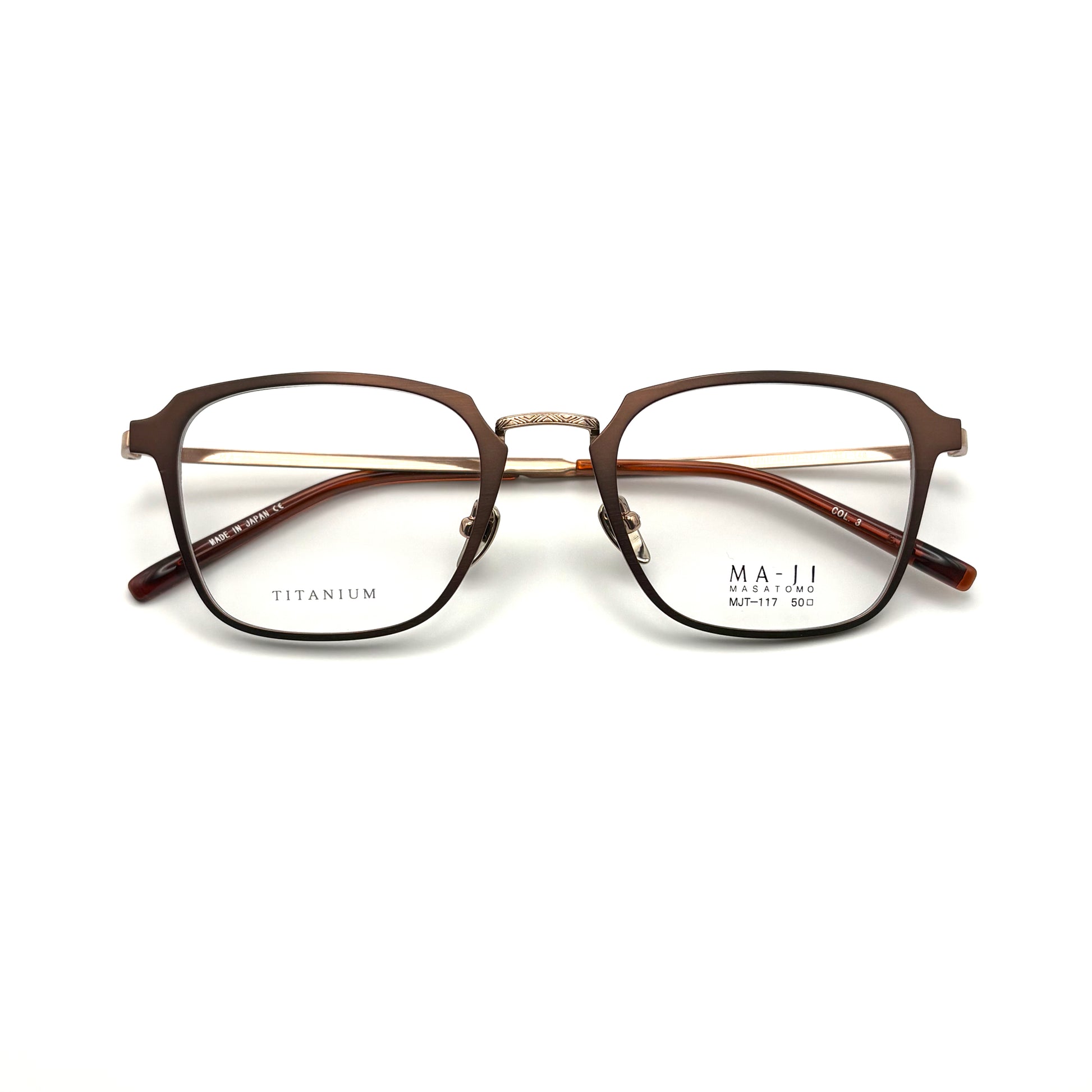Ma-ji Masatomo MJT-117 COL. 03 — Shirring Orange Gold/Matte Dark Brown