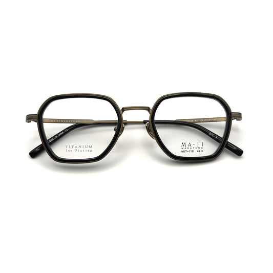 Ma-ji Masatomo MJT-116 COL. 02 — Antique Gold/Black — Eyeglasses by Ma-ji Masatomo - image 1