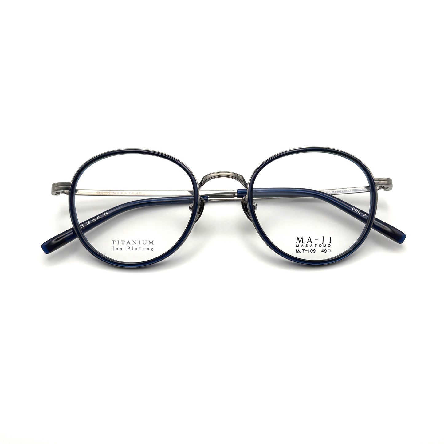 Ma-ji Masatomo MJT-109 COL. 03 — IP Shirring Light Gray (Clear Navy)