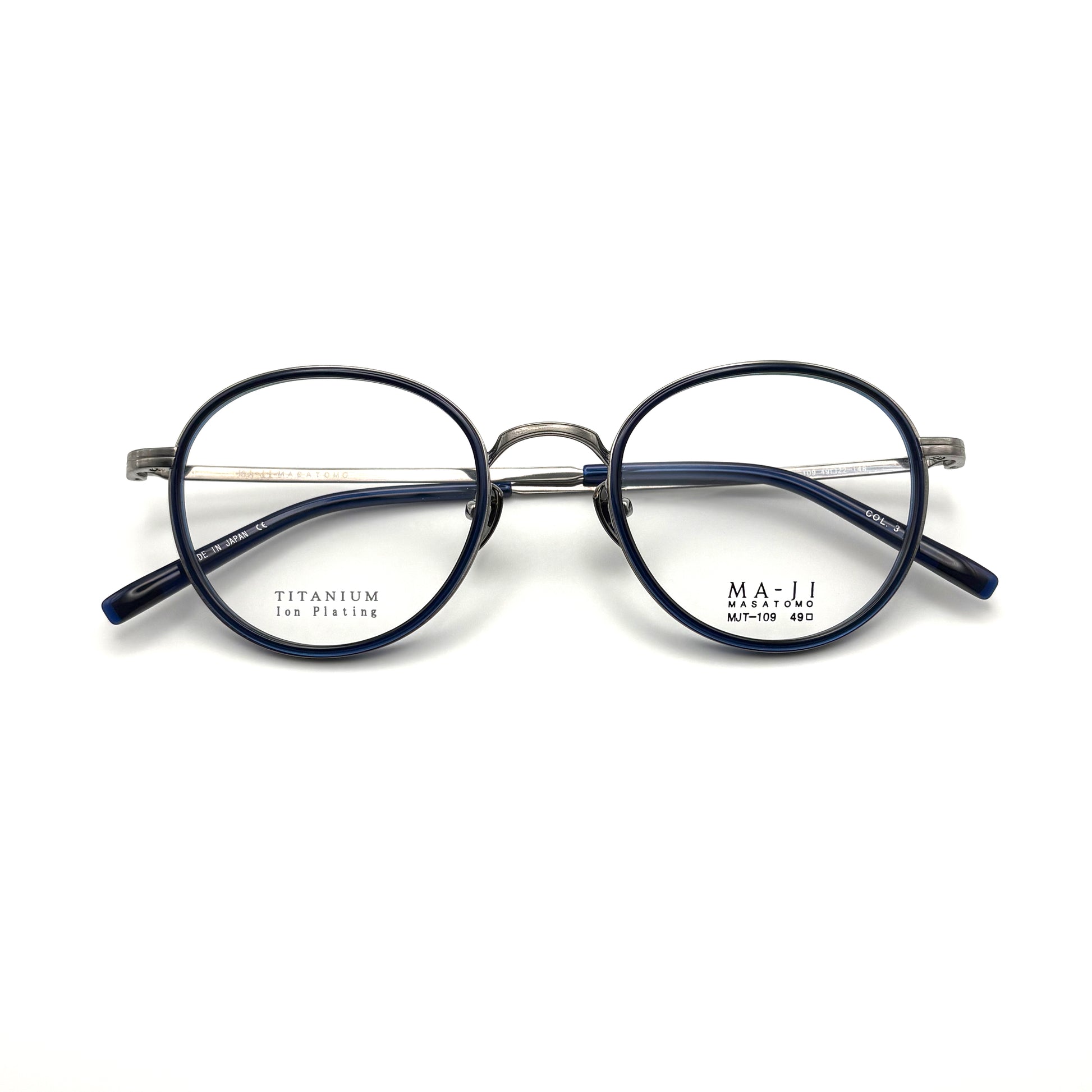 Ma-ji Masatomo MJT-109 COL. 03 — IP Shirring Light Gray (Clear Navy)
