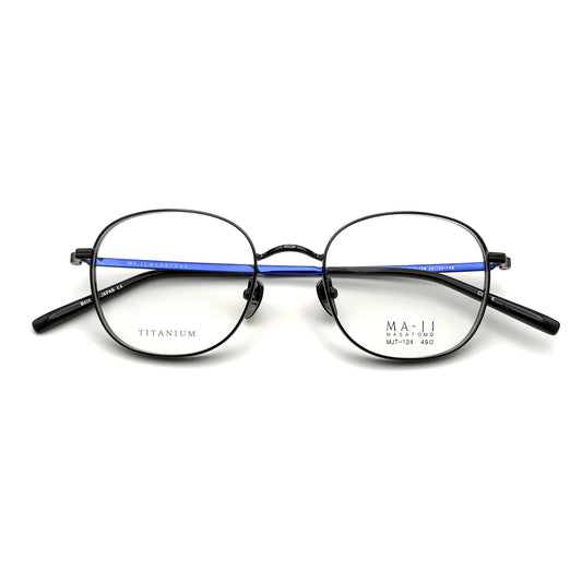 Ma-ji Masatomo MJT-124 COL. 04 — IP Black / Shirring Light Blue